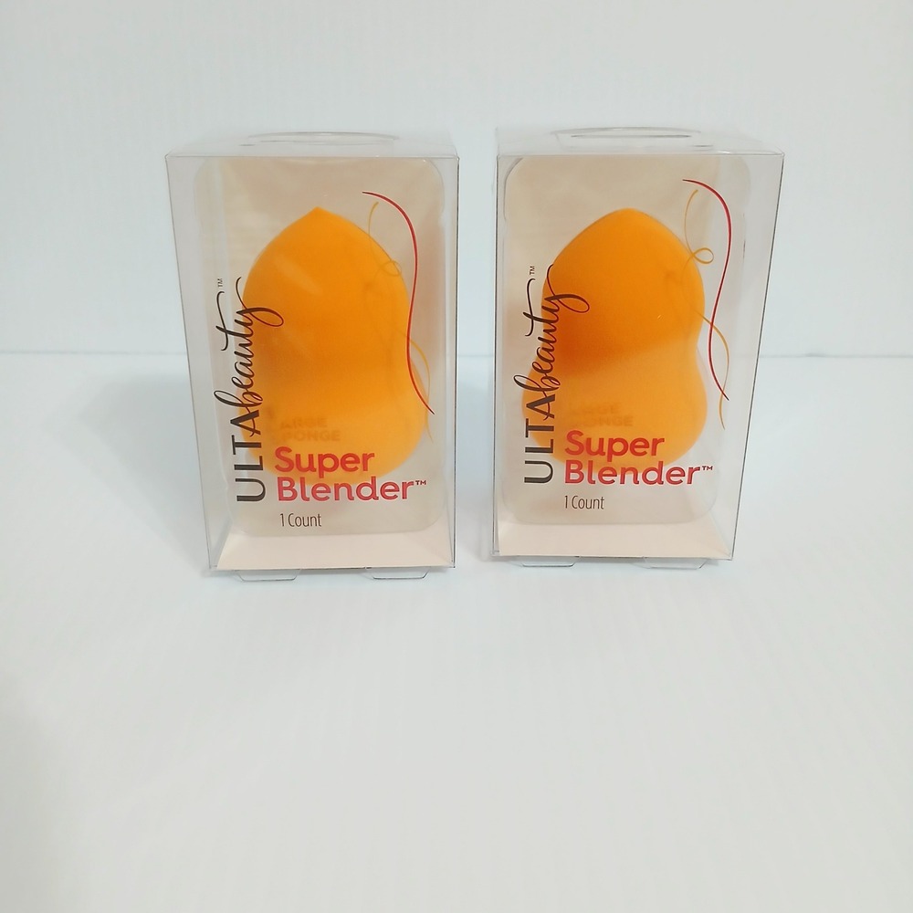 Ulta Beauty Super Blender Makeup Sponge Set of 2 Orange Latex Free New